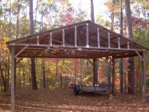 Pole barn - parking area