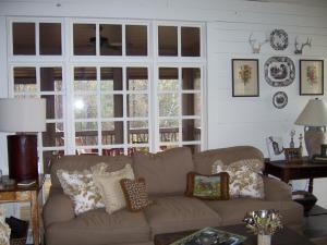 Great room window looking onto porch