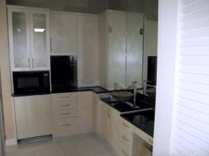 Master refrigerator/microwave/coffee bar