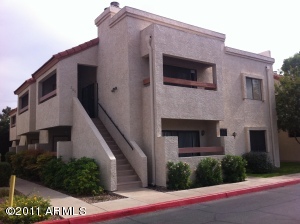 Front of home, corner location